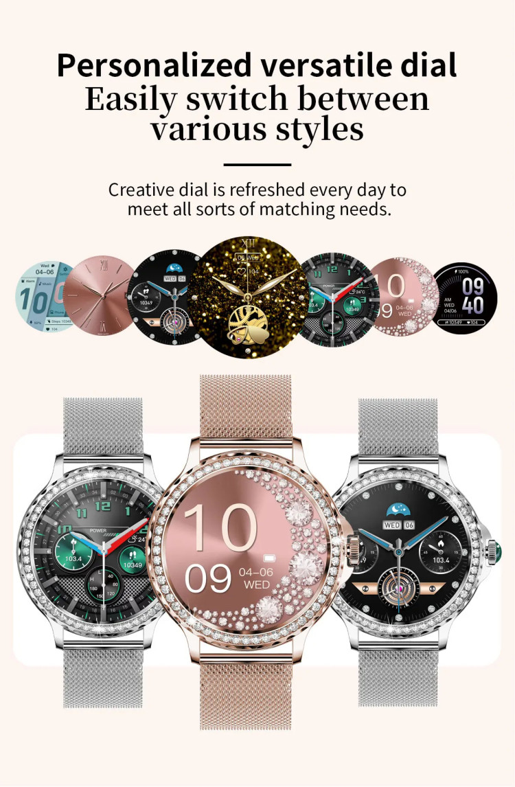Смарт-годинник Women's Smart Device 13 silver steel, 2 ремінці - 
