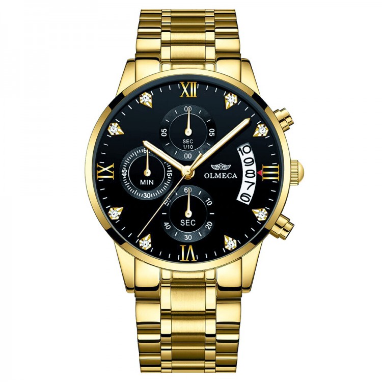 Чоловічий годинник OLMECA gold+black - 
