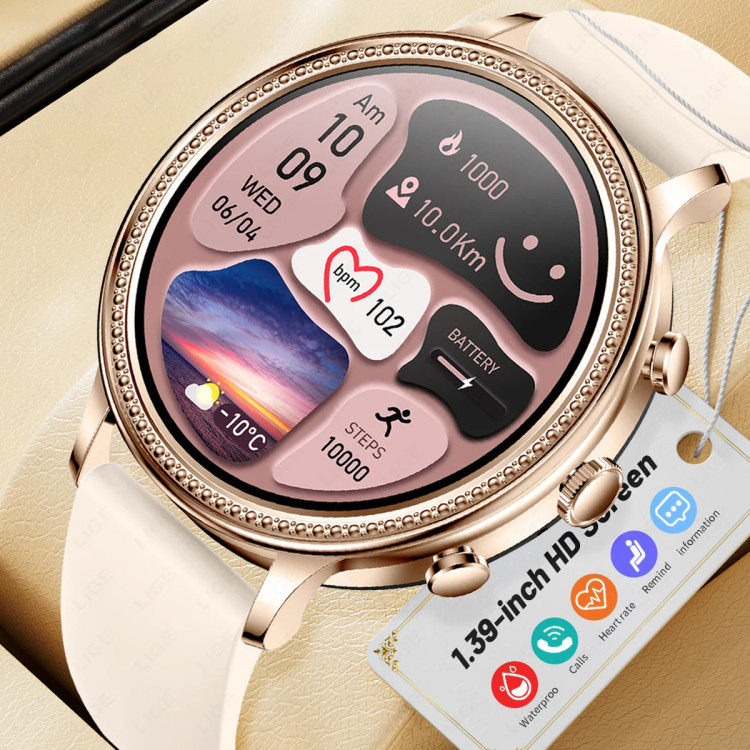 Смарт-годинник Women's Smart Device 14 gold + crema silicone
