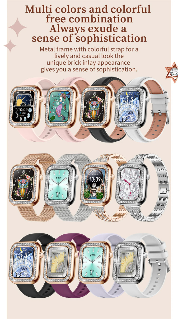 Смарт-годинник Women's Smart Device 15 silver steel, 2 ремінці - 