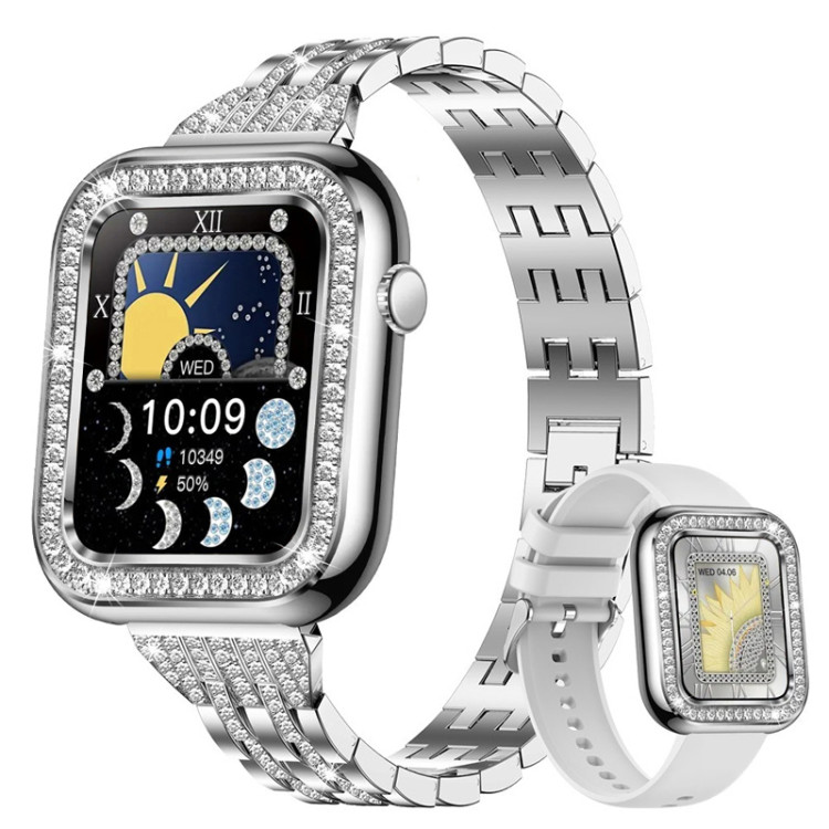 Смарт-годинник Women's Smart Device 15 silver steel, 2 ремінці
