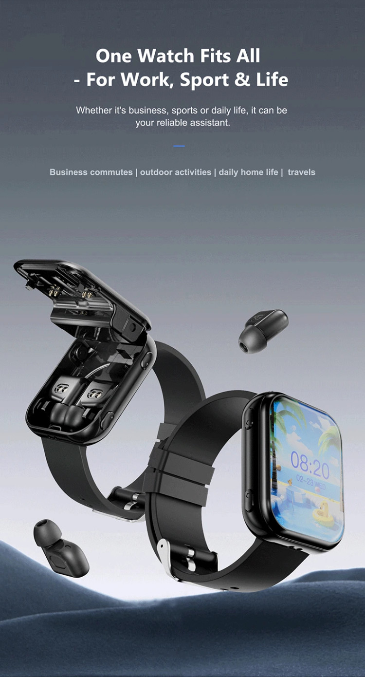 Смарт-годинник з навушниками Smart Device 2в1 - 