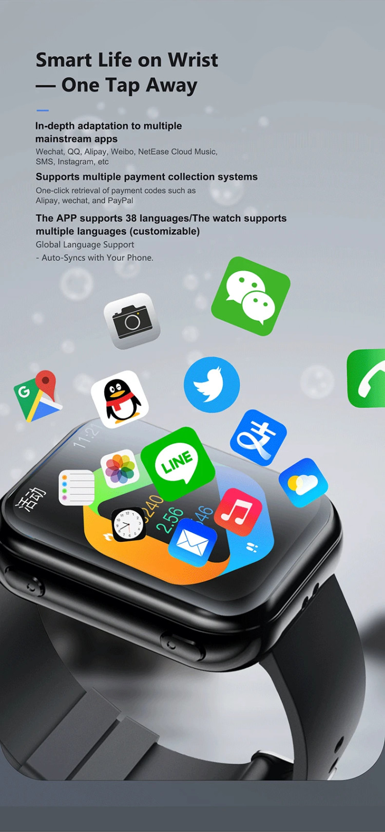 Смарт-годинник з навушниками Smart Device 2в1 - 